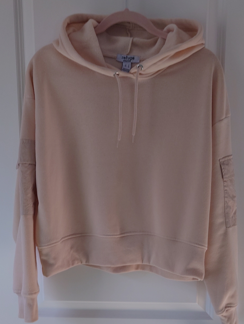 refuge Blush Pink Cropped Hooded Sweatshirt
